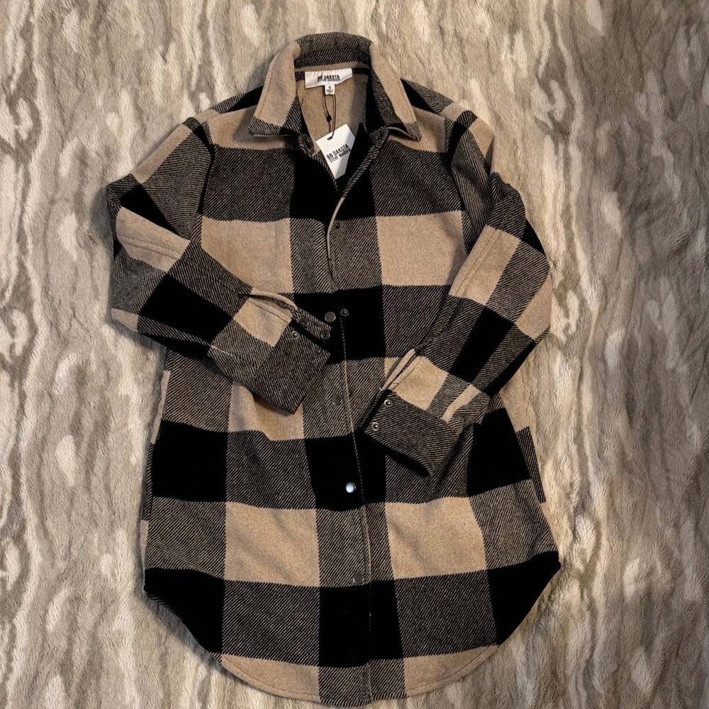 Plaid Button-Up Shirt Jacket